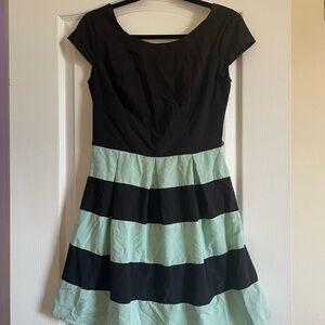 Black and Mint Striped Dress